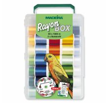 Coffret de 40 bobines de fils à broder Madeira rayon n°40 en 1000 m