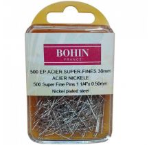 Boite de 500 épingles en acier super fines Bohin
